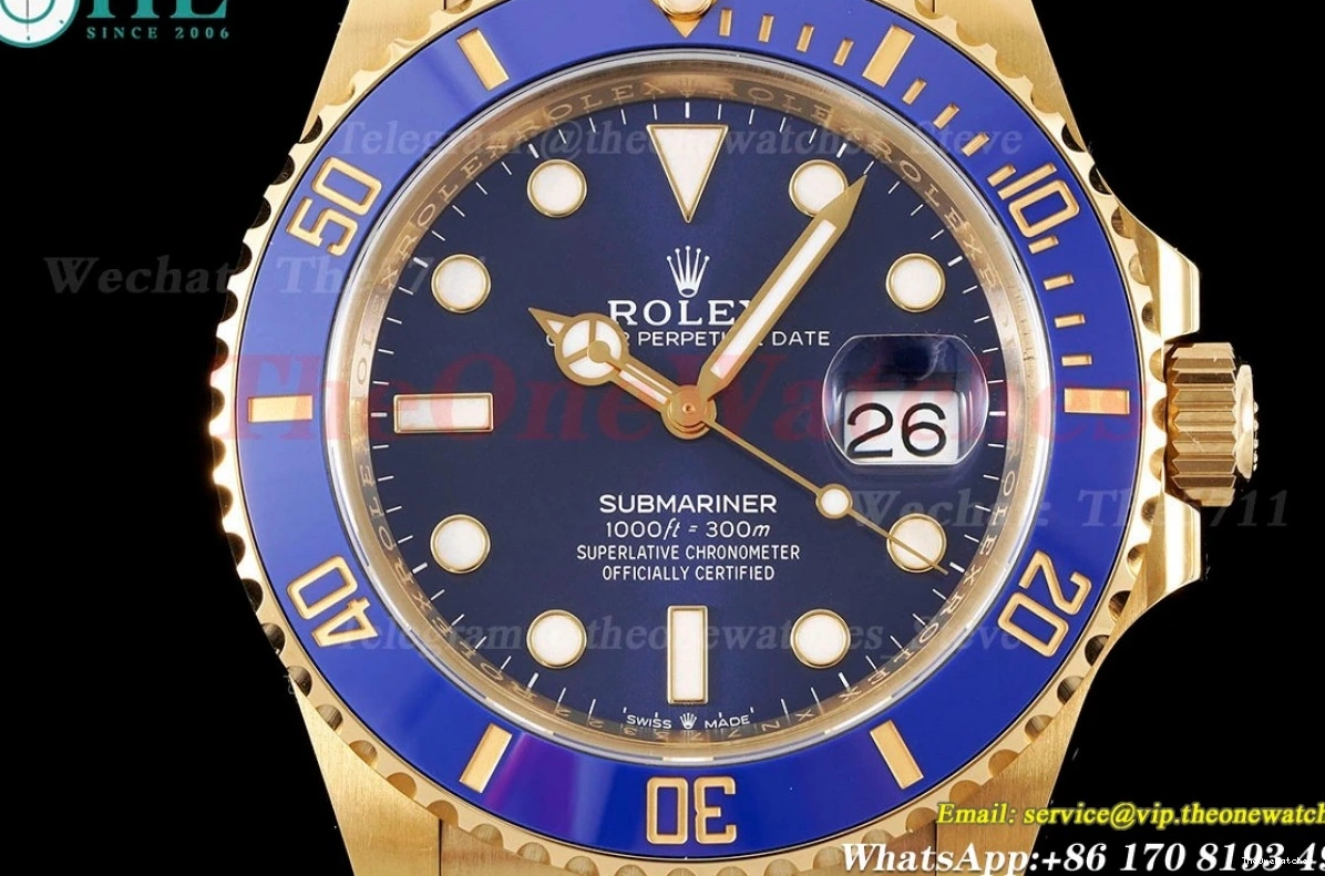 Dot VR3235 YG Submariner 41mm 126618LB Blue YG Clean 0115